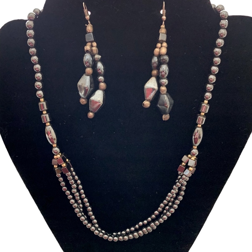 Handmade 2 Piece Hematite Jewelry Set
